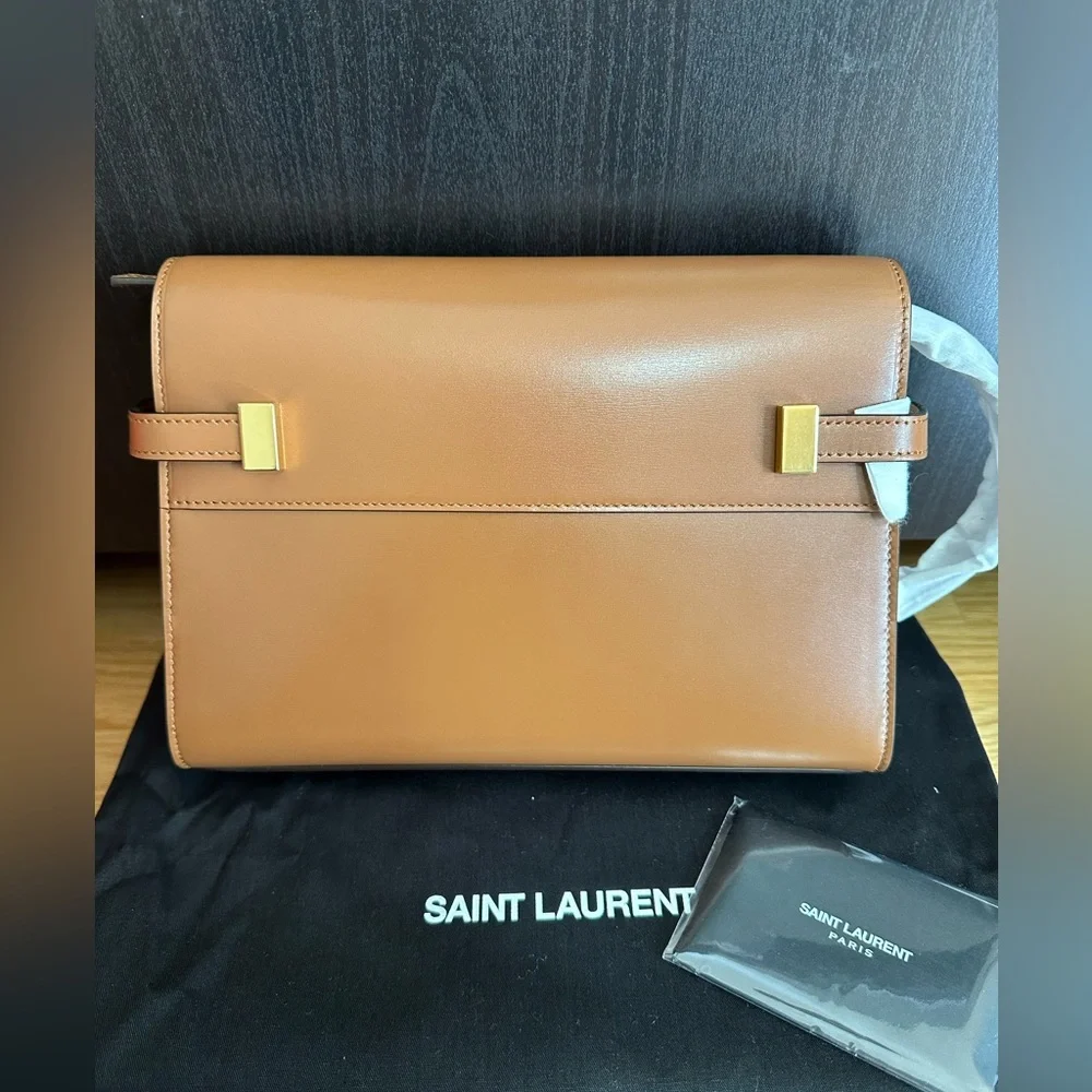 💯%Authentic!Brand New!Saint Laurent Manhattan Small Shoulder Bag In Box Leather